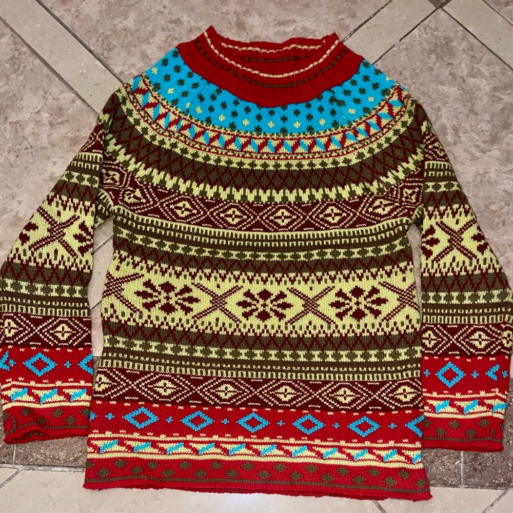 Source Unknown Multicolor Patterned Sweater - image 1